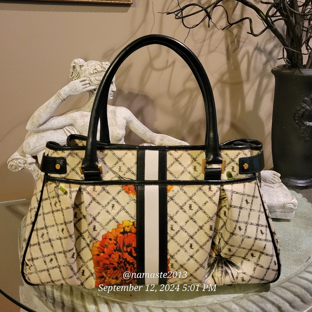 L.A.M.B. by Gwen Stefani Richmond Marigold Satchel Leather PVC Designer Bag #43] - Picture 7 of 17
